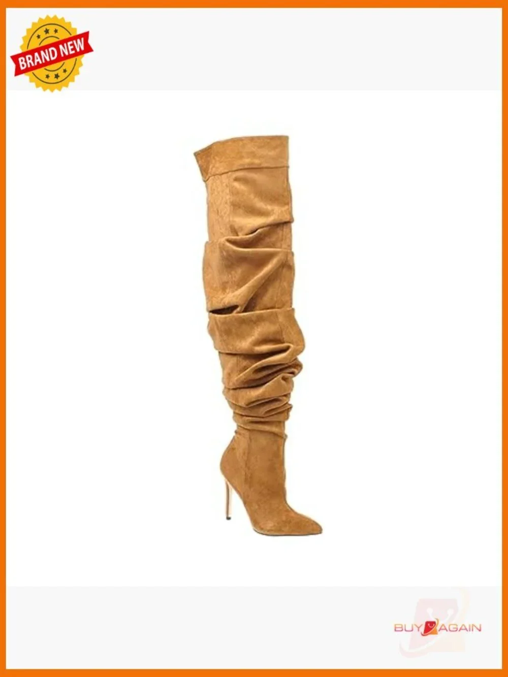 Women's Stiletto Heel Over The Knee Boots Denim Pointed Toe Slouchy Thigh High